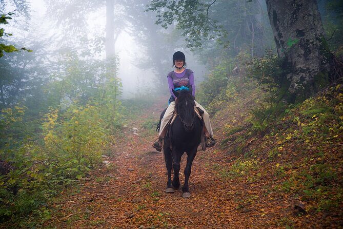 Balkan Horse Riding - Glozhene Monastery Ride - The Glozhen Monastery Approach: Riding to a Dramatic Silhouette
