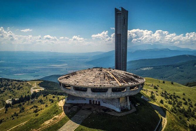 Symbol of the Communism Buzludzha monument and the Rose valley - Buzludzha Monument: the 1981 communist memorial on Buzludzha Peak